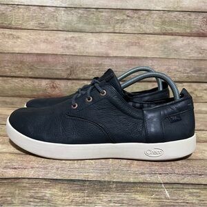 Chaco Black Leather Davis Casual Sneakers